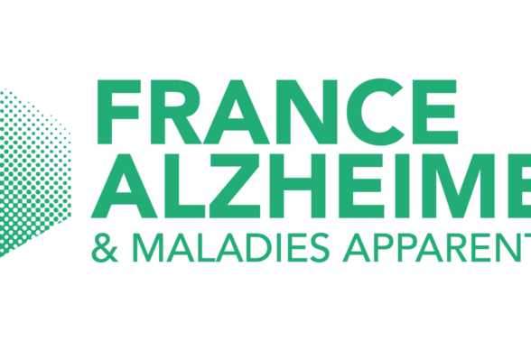 Des points verts forment un hexagone régulier, avec à droite le texte "France Alzheimer et maladies apparentées